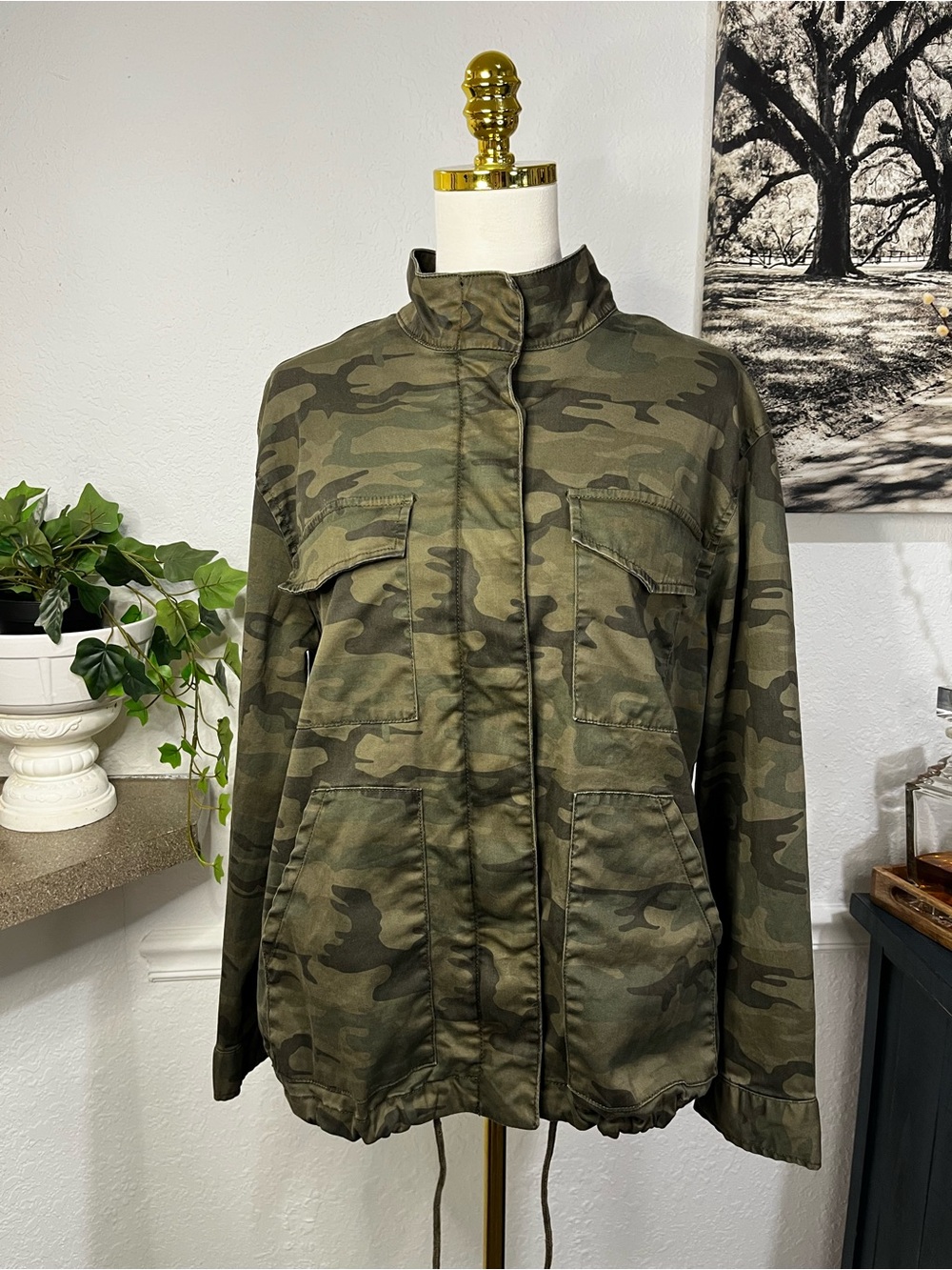 Sanctuary Camo Utility Jacket - Olive Green Medium